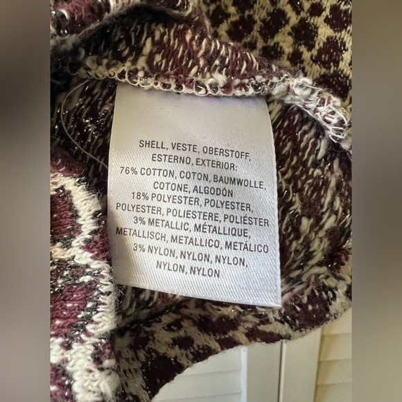 Anthropologie Akemi & Kin Sleeveless Leopard/Plum/Metalic Mock Turtleneck - L - Picture 5 of 8